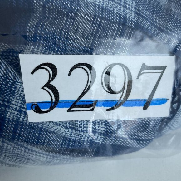 Wrangler Womens Blue Plaid Peasant Top XXL Viscose 3/4 Sleeve Relaxed NWT 3297 - Picture 8 of 9